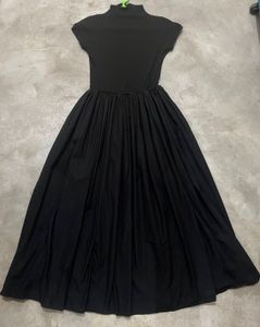 Black pleated dress with Stretch Bodice