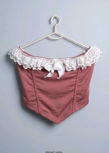 Cute Corset Top with Lace Trim
