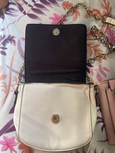 Chic White &amp; Pink Chain Strap Handbags