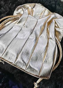 Estee lauder Elegant Gold Metallic Clutch Bag