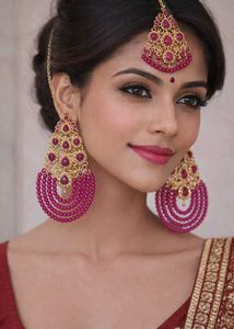 megenta Ethnic Jewelry Set
