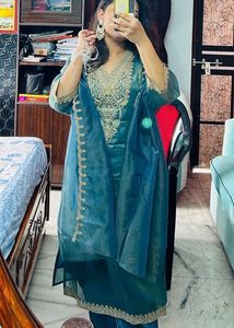 Beautiful Teal Kurta Set with Dupatta