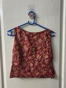 Boho Floral Print Sleeveless Blouse