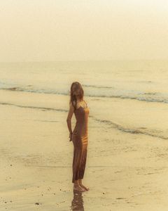 Brown Spaghetti Strap Maxi Dress