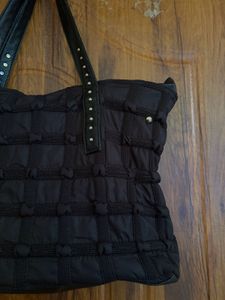 Stylish Y2K Black Grunge Quilted Tote Bag
