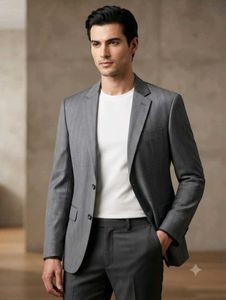 Men's Grey Blazer and Trouser Set