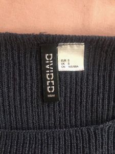 H&amp;M Off shoulder Striped Cropped Sweater