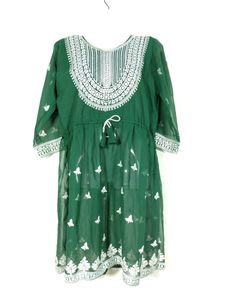 Green Embroidery Printed Dress (Women)