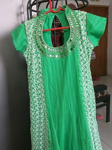 Elegant Green Kurta with Mirror Work