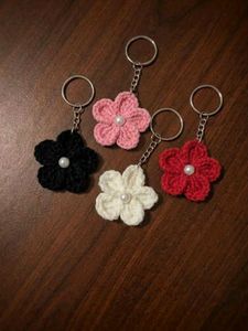 Cute Crochet Flower Keychains( 4)