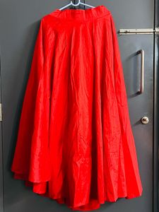 red flared skirt