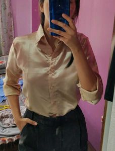 Champagne Satin Shirt