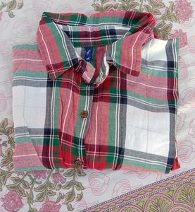 Plaid Twist Front Shirt