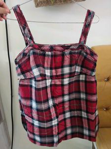 Red Plaid Camisole Top