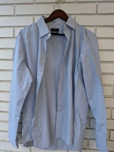 Light Blue Checkered Dress Shirt