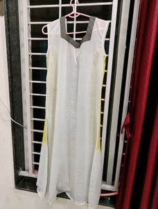 Elegant White &amp; Yellow Kurta