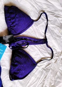 blue Crochet Bikini Set