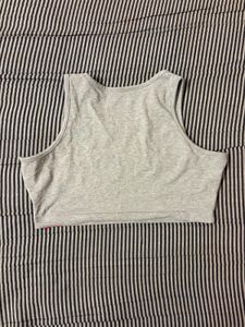 Grey Tank Top with Pink Stripes