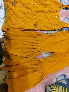 Butique Beautiful Mustard Sharara Set For Wome