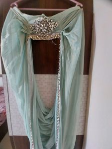 Beautifull Lenhga With Crop Blouse And Trendy Dupt