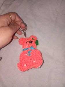 Handmade Crochet Teddy Bear Keychain