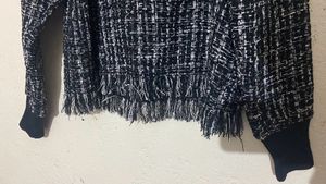 Tweed Fringe Sweater