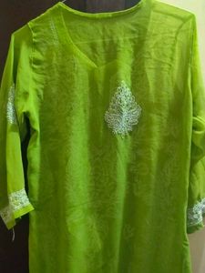 Embroidered Green Kurta