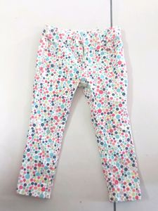 Pink And Blue Branded Baby Gal Pant, 3 To 4 Year