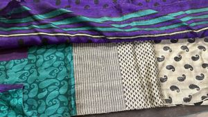 Vibrant Paisley Print Saree silk