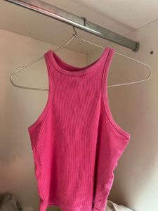 Ribbed Racerback Tank Top - Hot Pink