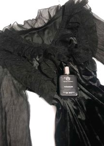 Gothic Black Ruffle Top