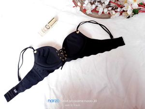 Grey Lace-Up Bra