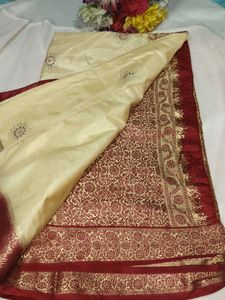 Elegant Cream Saree with blouse