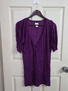 V-Neck Purple Tunic Top