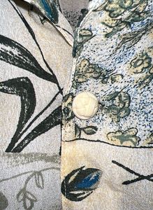 Vintage Abstract Floral Button-Up Shirt