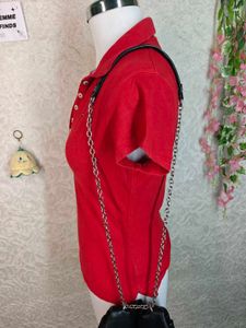 Red Tommy Hilfiger Polo Shirt