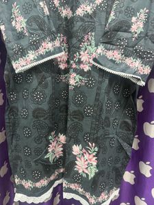 Elegant Black kurta set with Lace Trim
