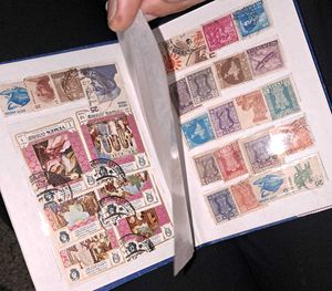 Vintage Stamp Album with 200+ stamps
