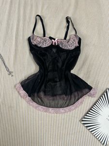 Sheer Black & Pink Lingerie Slip