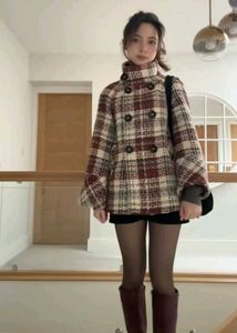 brown peacoat