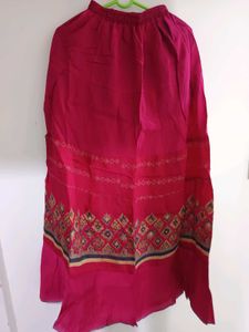 Vibrant Pink Long Ethnic Skirt