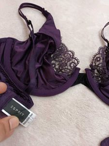 Elegant Purple Lace Bra 34B