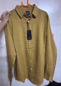 Men's Mustard Yellow Linen Shirt