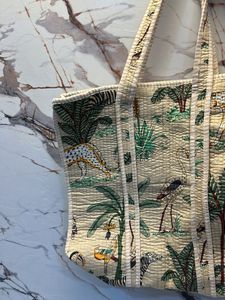 Brand 🆕 Exotic Jungle Block Print Tote Bag