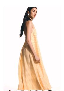 Flowy Striped Halter Dress