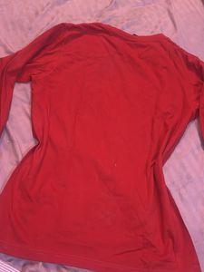 Solid Red Long Sleeve T-Shirt
