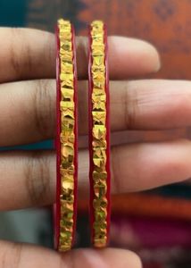 Red & Gold Pola Bangles