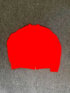 Red Bomber Jacket with White Stripes