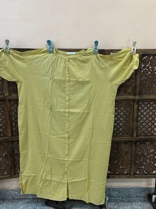 xxl Flowy Yellow Cotton Kurta