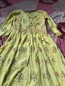 Boho Yellow Embroidered Dress